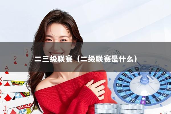 二三级联赛（二级联赛是什么）